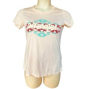 Wrangler Southwestern Graphic Tee T-Shirt Country Western Cowgirl Pink Aztec S